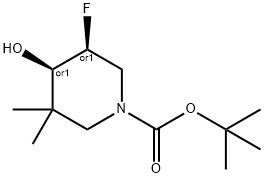cis-3-fluoro-4-hydroxy-5,5-dimethylpiperidine-1-carboxylic acid tert-butyl ester Structure