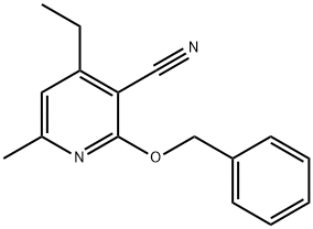 2-(benzyloxy)-4-ethyl-6-methylpyridine-3-carbonitrile Struktur