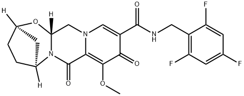 (2R,5S,13AR)-8-甲氧基-7,9-二氧代-N-(2, 4, 6-三氟苄基)-2,3,4,5,7,9,13,13A-八氢-2,5-甲桥吡啶并[1',2':4,5]吡嗪并[2,1-B][1,3] 氧氮杂环庚烷-10-甲酰胺,1616340-94-3,结构式