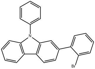 2-(2-ブロモフェニル)-9-フェニル-9H-カルバゾール 化学構造式