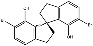 (S)-6,6'-Dibromo-2,2',3,3'-tetrahydro-1,1'-spirobi[1H-indene]-7,7'-diol,99%e.e. Struktur