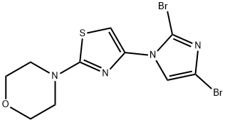 4-(4-(4,5-dibromo-1H-imidazol-1-yl)thiazol-2-yl)morpholine 化学構造式