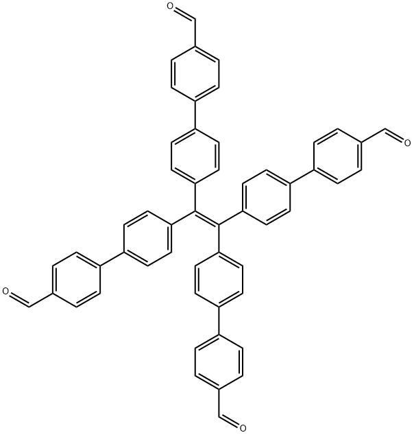 4',4''',4''''',4'''''''-(ethene-1,1,2,2-tetrayl)tetrakis(([1,1'-biphenyl]-4-carbaldehyde)) Structure