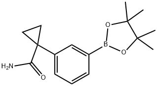 1-[3-(Tetramethyl-1,3,2-dioxaborolan-2-yl)phenyl]cyclopropane-1-carboxamide Struktur