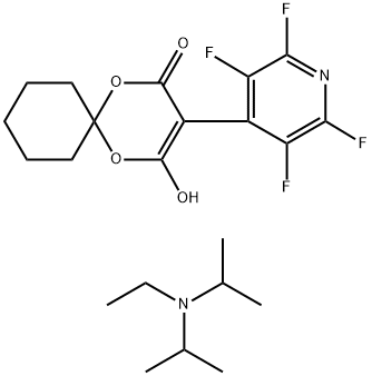 N-Ethyl-N-isopropylpropan-2-aminium 4-Oxo-3-(perfluoropyridin-4-yl)-1,5-dioxaspiro[5.5]undec-2-en-2-olate >=95% Structure