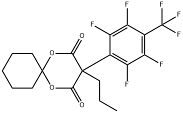 3-Propyl-3-(2,3,5,6-tetrafluoro-4-(trifluoromethyl)phenyl)-1,5-dioxaspiro[5.5]undecane-2,4-dione Struktur