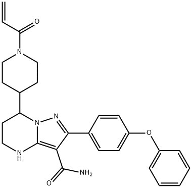 7-(1-acryloylpiperidin-4-yl)-2-(4-phenoxyphenyl)-4,5,6,7-tetrahydropyrazolo[1,5-a]pyrimidine-3-carboxamide Struktur