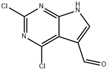 2,4-DICHLORO-7H-PYRROLO[2,3-D]PYRIMIDINE-5-CARBALDEHYDE, 1638767-57-3, 结构式