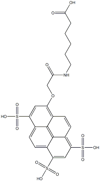 6-(2-((3,6,8-Trisulfopyren-1-yl)oxy)acetamido)hexanoic acid Structure