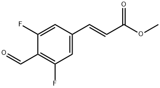 (E)-methyl 3-(3,5-difluoro-4-formylphenyl)acrylate Struktur
