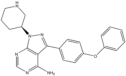 (S)-3-(4-phenoxyphenyl)-1-(piperidin-3-yl)-1H-pyrazolo[3,4-d]pyrimidin-4-amine Structure