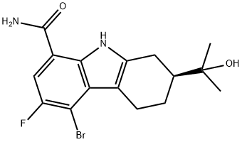 (S)-5-bromo-6-fluoro-2-(2-hydroxypropan-2-yl)-2,3,4,9-tetrahydro-1H-carbazole-8-carboxamide Structure