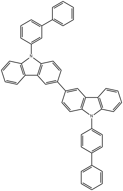 9-[1,1'-Biphenyl]-3-yl-9'-[1,1'-biphenyl]-4-yl-3,3'-bi-9H-carbazole 化学構造式