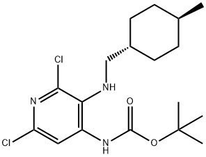 tert-butyl (2,6-dichloro-3-((((1r,4r)-4-methylcyclohexyl)methyl)amino)pyridin-4-yl)carbamate Struktur