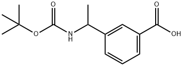 3-(1-((叔丁氧基羰基)氨基)乙基)苯甲酸, 165949-84-8, 结构式