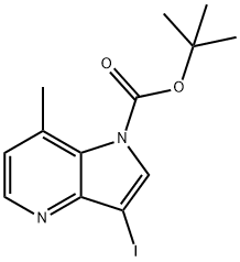 3-Iodo-7-methyl-pyrrolo[3,2-b]pyridine-1-carboxylic acid tert-butyl ester 结构式