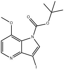 3-Iodo-7-methoxy-pyrrolo[3,2-b]pyridine-1-carboxylic acid tert-butyl ester Structure