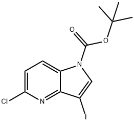 5-Chloro-3-iodo-pyrrolo[3,2-b]pyridine-1-carboxylic acid tert-butyl ester,1682655-33-9,结构式