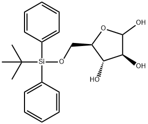 (3S,4S,5R)-5-{[(tert-ブチルジフェニルシリル)オキシ]メチル}オキソラン-2,3,4-トリオール 化学構造式