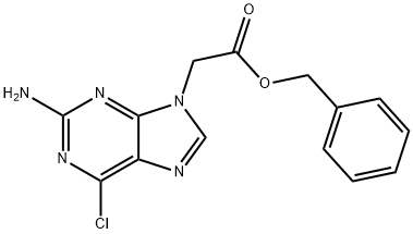 2-Amino-6-chloro-9H-purine-9-acetic acid benzyl ester 化学構造式