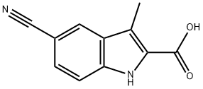 5-氰基-3-甲基-1H-吲哚-2-羧酸, 169463-46-1, 结构式
