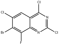 7-溴-2,4,6-三氯-8-氟喹唑啉, 1698028-11-3, 结构式