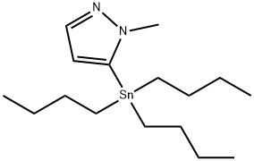 1-メチル-5-(トリブチルスタンニル)-1H-ピラゾール 化学構造式
