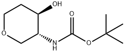 tert-butyl ((3R,4R)-4-hydroxytetrahydro-2H-pyran-3-yl)carbamate Struktur