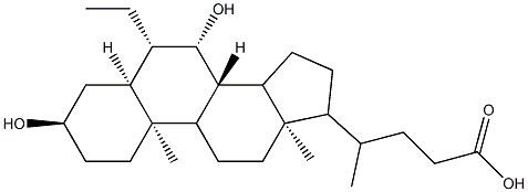7-epi-6β-乙基熊去氧胆酸 结构式