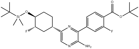 tert-butyl4-(3-amino-6-((1S,3S,4S)-4-((tert-butyldimethylsilyl)oxy)-3-fluorocyclohexyl)pyrazin-2-yl)-2-fluorobenzoate