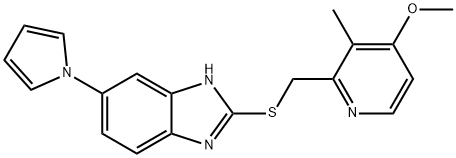 2-[[(4-甲氧基-3-甲基-2-吡啶基)甲基]硫基]-6-(1H-吡咯-1-基)-1H-苯并咪唑,172152-35-1,结构式