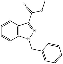 1H-Indazole-3-carboxylic acid, 1-(phenylmethyl)-, methyl ester Structure