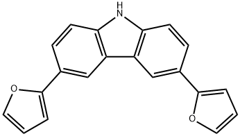 3,6-ビス(2-フラニル)-9H-カルバゾール 化学構造式