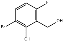 6-Bromo-3-fluoro-2-hydroxymethyl-phenol 化学構造式