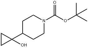 1-Piperidinecarboxylic acid, 4-(1-hydroxycyclopropyl)-, 1,1-dimethylethyl ester Struktur