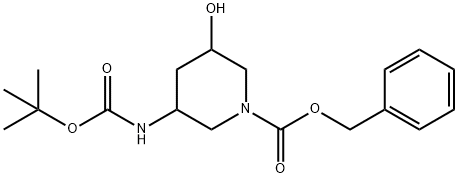 1-piperidinecarboxylic acid, 3-[[(1,1-dimethylethoxy)carbonyl]amino]-5-hydroxy-, phenylmethyl ester|1-piperidinecarboxylic acid, 3-[[(1,1-dimethylethoxy)carbonyl]amino]-5-hydroxy-, phenylmethyl ester