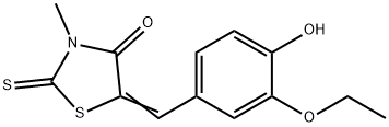 (5Z)-5-(3-ethoxy-4-hydroxybenzylidene)-3-methyl-2-thioxo-1,3-thiazolidin-4-one,178735-10-9,结构式
