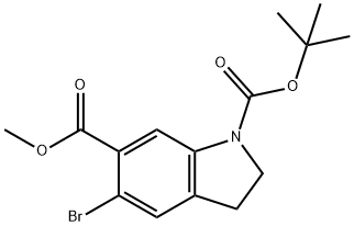 1-tert-Butyl 6-methyl 5-bromoindoline-1,6-dicarboxylate Struktur