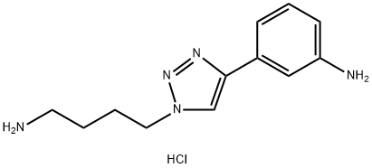 3-[1-(4-氨基丁基)-1H-1,2,3-三氮唑-4-基]苯胺三盐酸盐, 1788044-10-9, 结构式