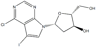 (2R,3S,5R)-5-(4-Chloro-5-iodo-7H-pyrrolo[2,3-d]pyrimidin-7-yl)-2-(hydroxymethyl)tetrahydrofuran-3-ol Structure