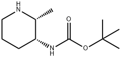 N-[(2R,3R)-2-メチルピペリジン-3-イル]カルバミン酸TERT-ブチル 化学構造式