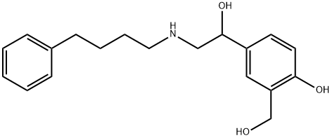 SALMETEROL RELATED COMPOUND A (4-[1-ヒドロキシ-2-(4-フェニルブチルアミノ)エチル]-2-(ヒドロキシメチル)フェノール) 化学構造式