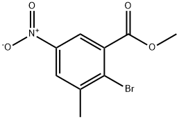 methyl 2-bromo-3-methyl-5-nitrobenzoate 化学構造式