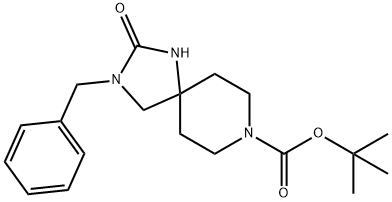3-苄基-2-氧代-1,3,8-三氮杂螺[4.5]癸烷-8-羧酸叔丁酯,1799412-35-3,结构式