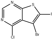 5-溴-4-氯-6-碘代噻吩并[2,3-D]嘧啶, 1799610-89-1, 结构式