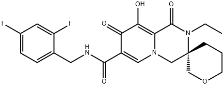 (S)-N-(2,4-difluorobenzyl)-2'-ethyl-9'-hydroxy-1',8'-dioxo-1',2,2',4,4',5,6,8'-octahydrospiro[pyran-3,3'-pyrido[1,2-a]pyrazine]-7'-carboxamide Structure