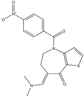 (E)-7-((dimethylamino)methylene)-4-(4-nitrobenzoyl)-6,7-dihydro-4H-thieno[3,2-b]azepin-8(5H)-one Structure