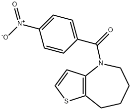 (4-nitrophenyl)(5,6,7,8-tetrahydro-4H-thieno[3,2-b]azepin-4-yl)methanone 结构式