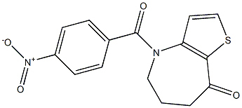 4-(4-nitrobenzoyl)-6,7-dihydro-4H-thieno[3,2-b]azepin-8(5H)-one,180340-59-4,结构式