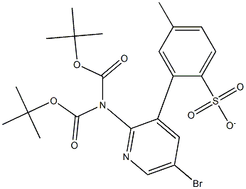 2-(二(叔丁氧羰基)氨基)-5-溴吡啶-3-yl4-甲基苯磺酸酯, 1803573-21-8, 结构式